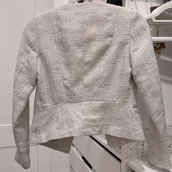 H&M Tweed Asymmetrical Zip Crop Jacket/Blazer - Picture 2 of 3